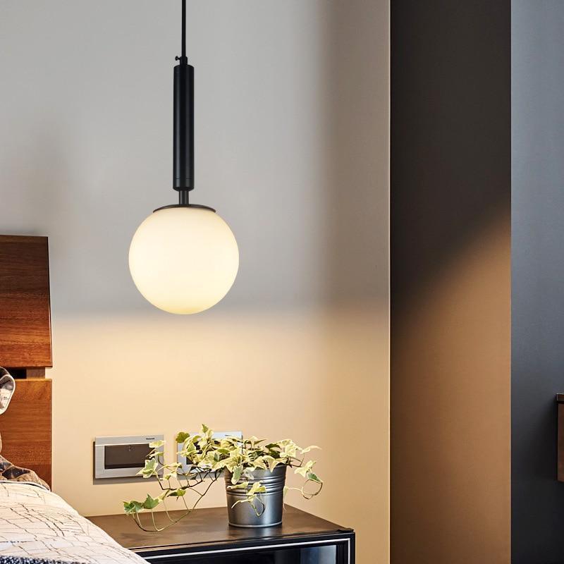 Minimalist Pendant Light with Spherical Glass Shade