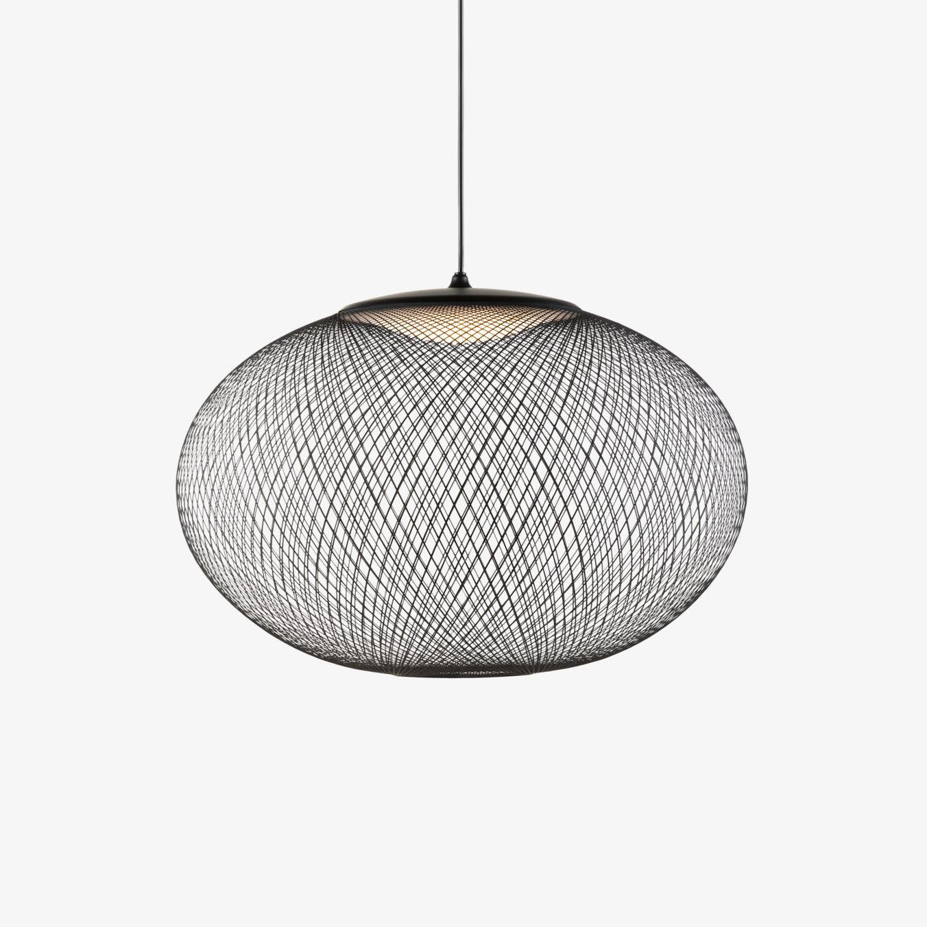 Minimalist Lattice-Designed Oval LED Pendant Light