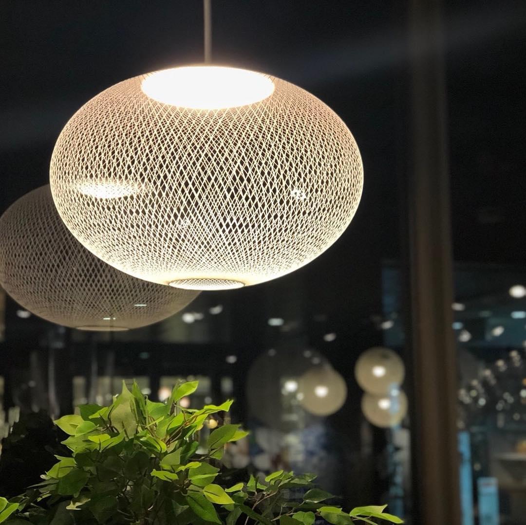 Minimalist Lattice-Designed Oval LED Pendant Light