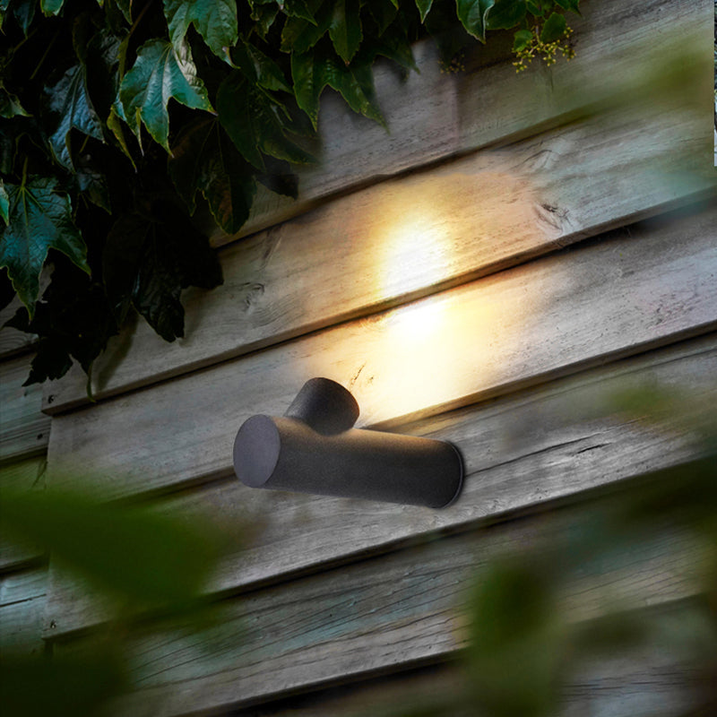 Modern Cylindrical LED Outdoor Wall Lamp – Waterproof, Black or White