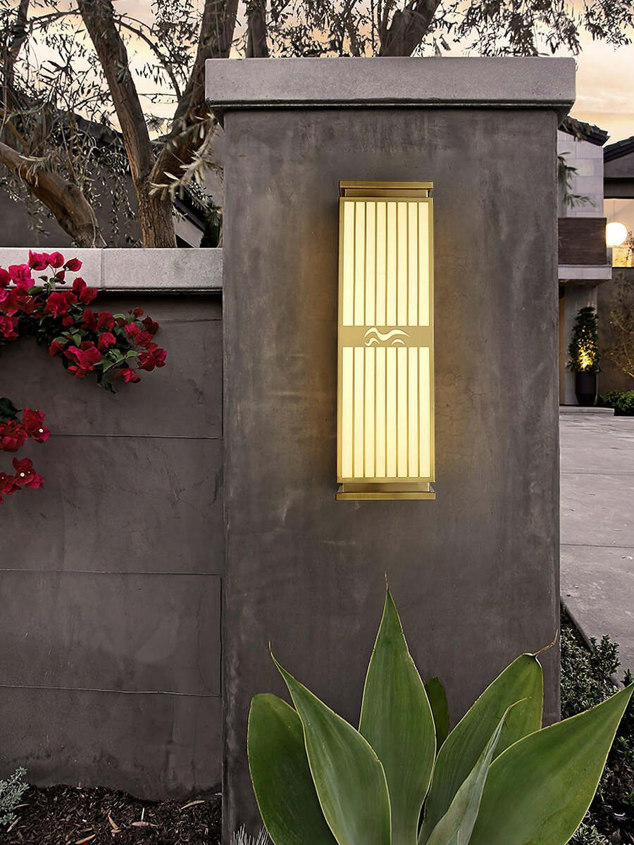 Modern Gold Outdoor Wall Lamp - Waterproof LED Wall Light