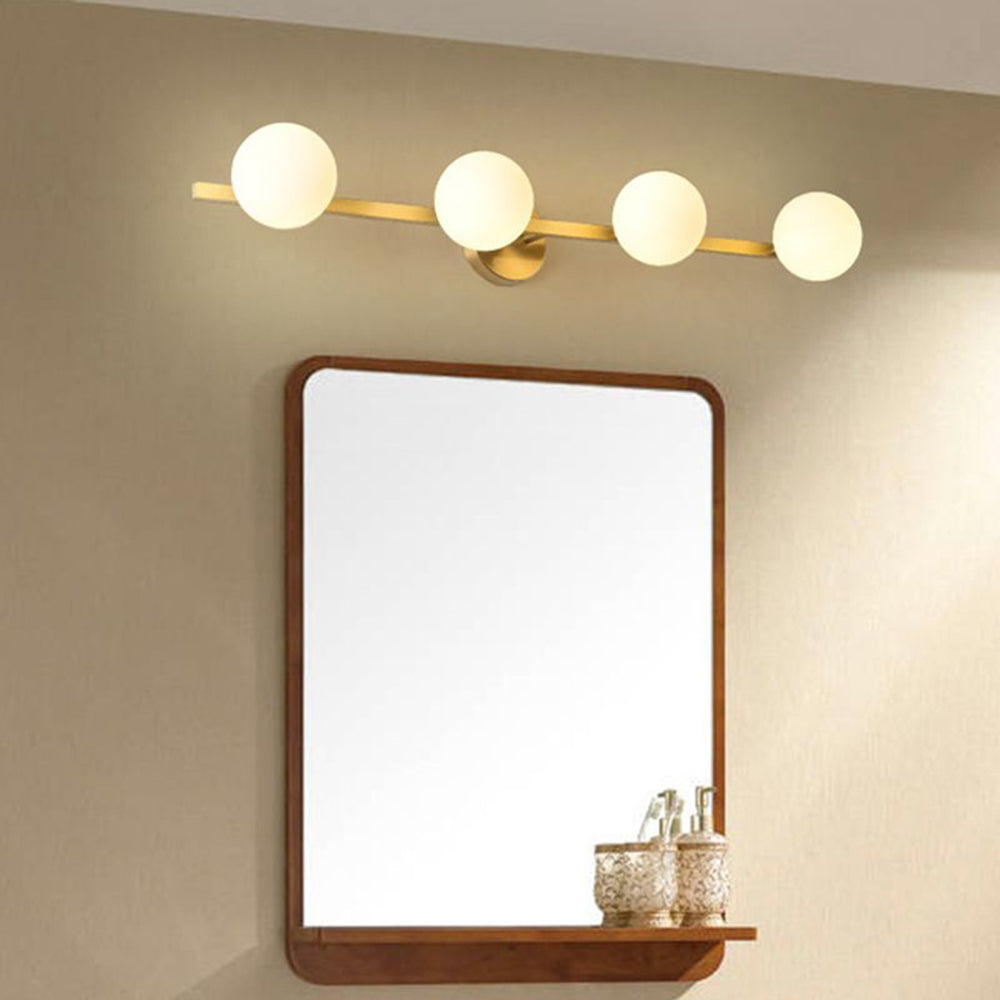Modern Gold Wall Lamp with Globe Shades