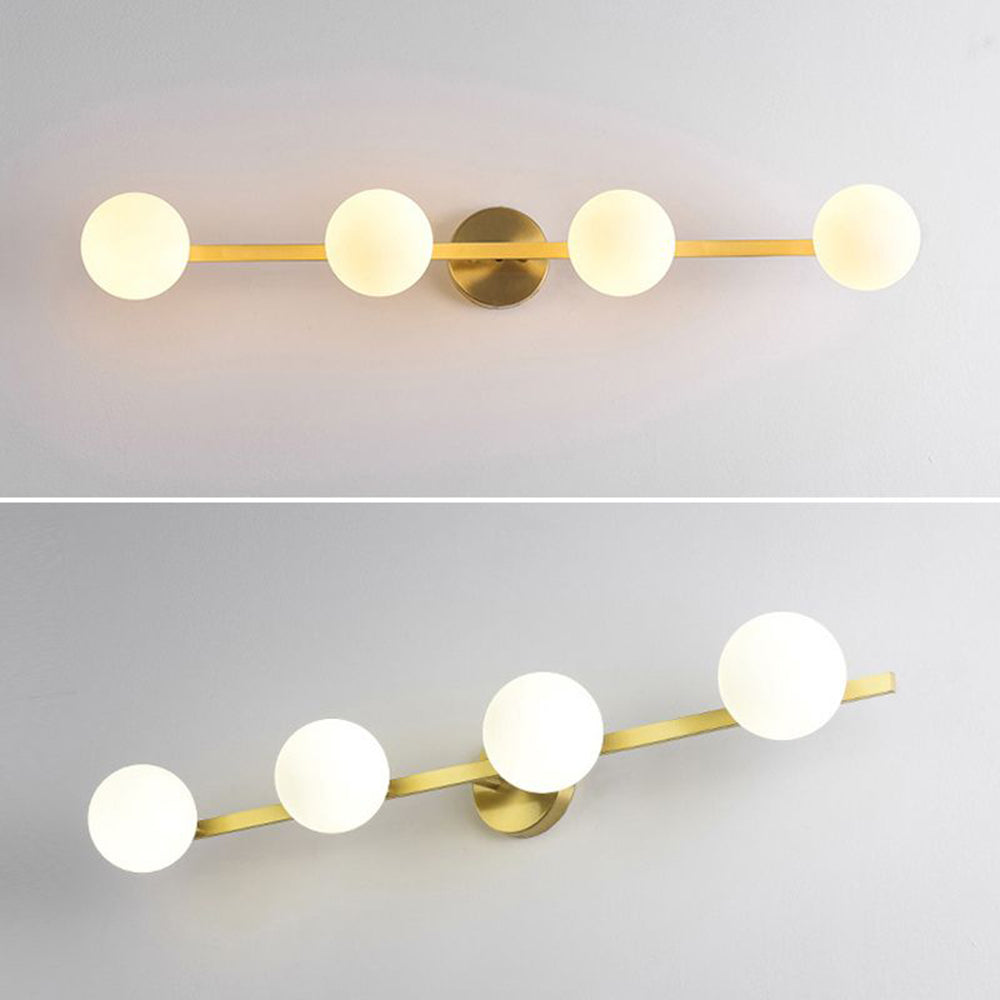 Modern Gold Wall Lamp with Globe Shades