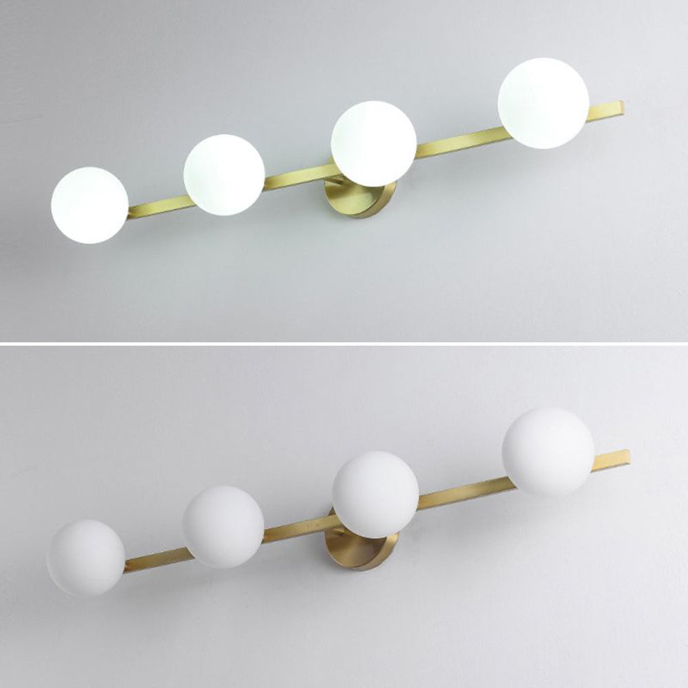 Modern Gold Wall Lamp with Globe Shades