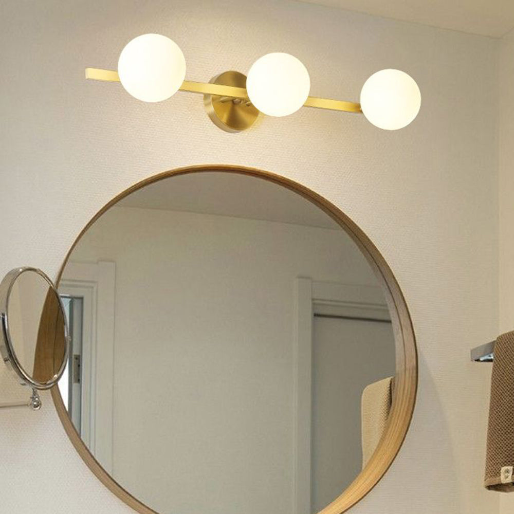 Modern Gold Wall Lamp with Globe Shades