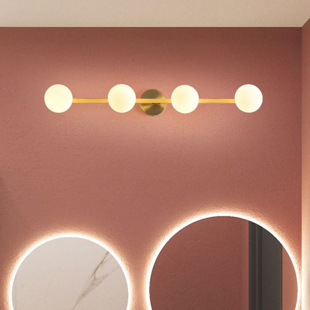 Modern Gold Wall Lamp with Globe Shades