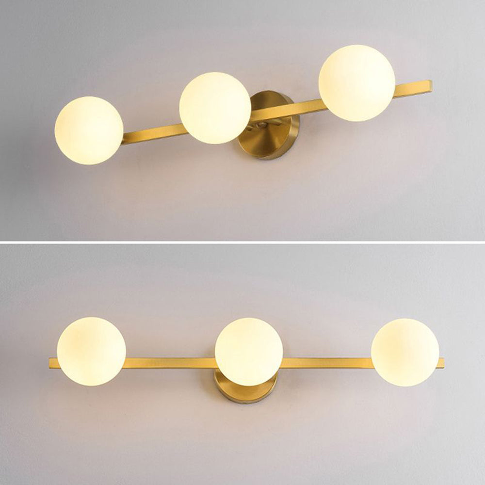 Modern Gold Wall Lamp with Globe Shades