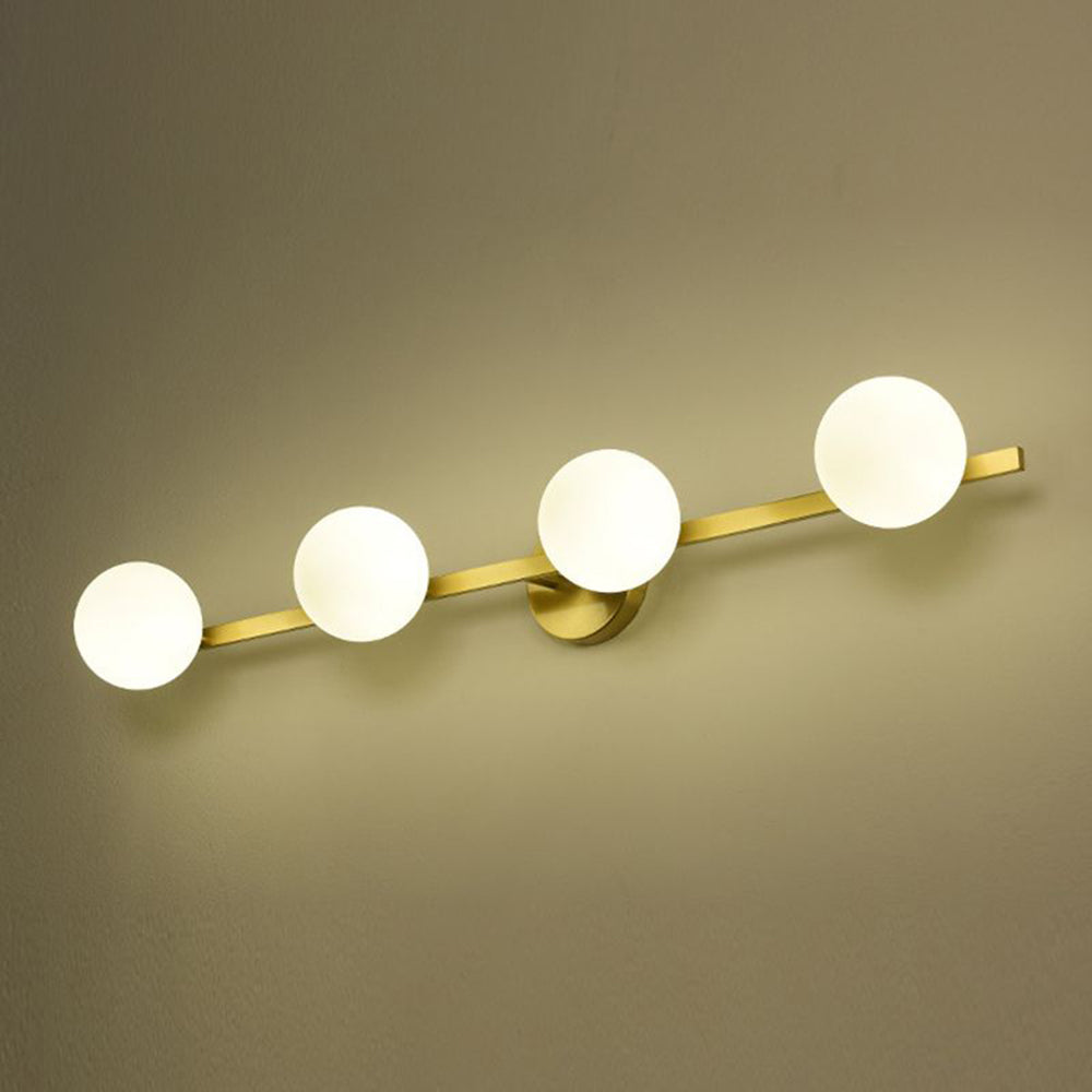 Modern Gold Wall Lamp with Globe Shades