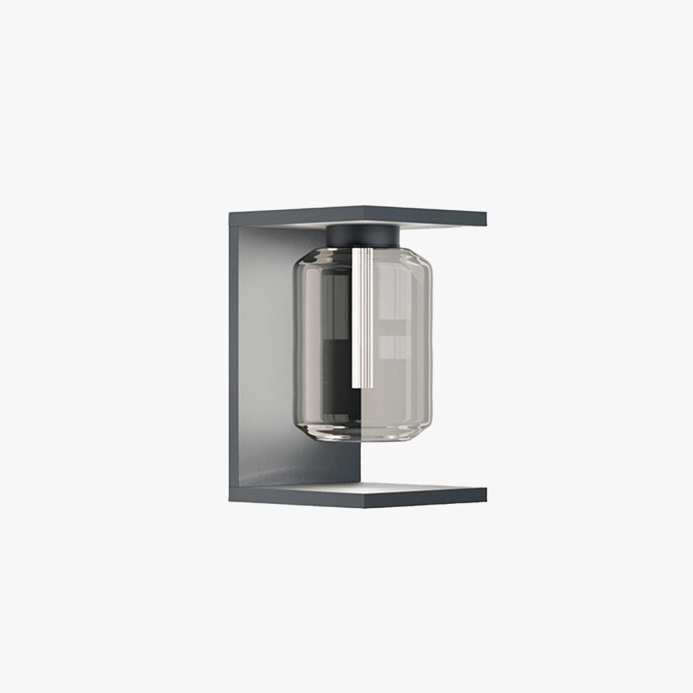 Modern lantern-style outdoor wall lamp featuring a tempered glass lampshade and metal frame. Waterproof and weather-resistant, ideal for gardens, patios, courtyards, and porches. Contemporary design with 360-degree light transmission.

