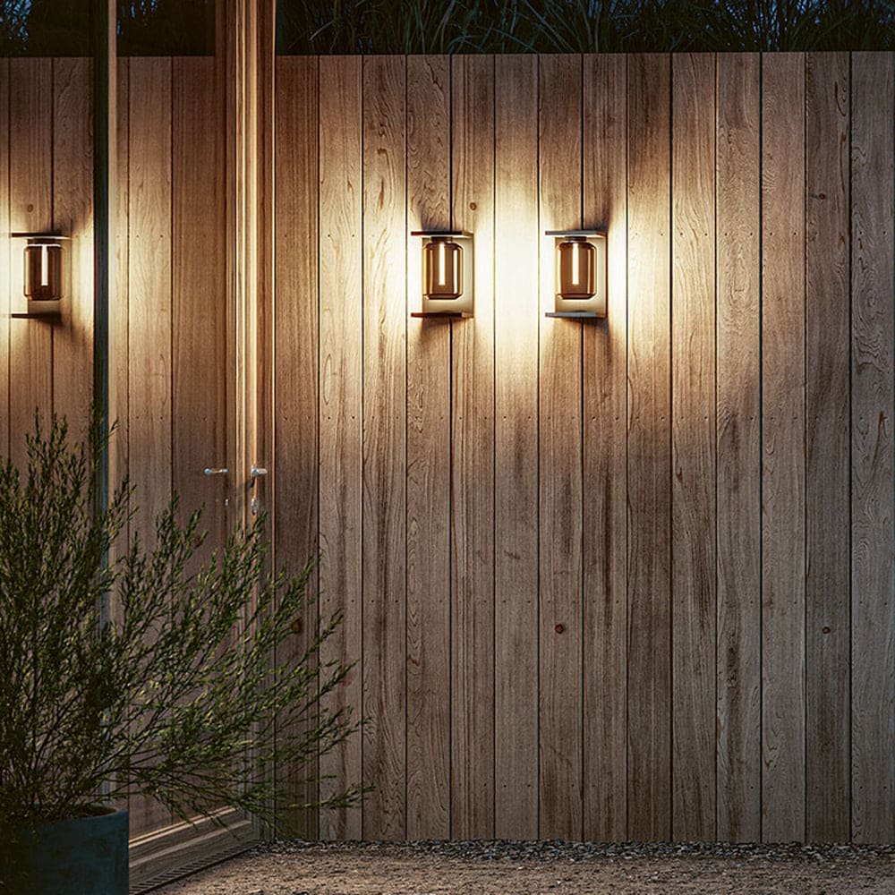 Contemporary Lantern Glass Outdoor Wall Lamp – Hardwired & Solar Options