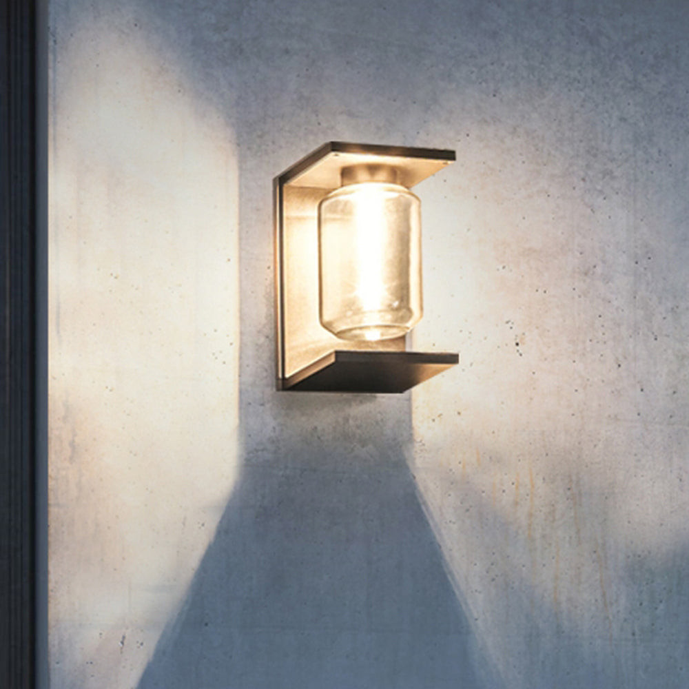Contemporary Lantern Glass Outdoor Wall Lamp – Hardwired & Solar Options