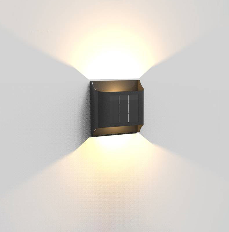 Modern LED Up-Down Outdoor Wall Lamp - Solar & Hardwired Options