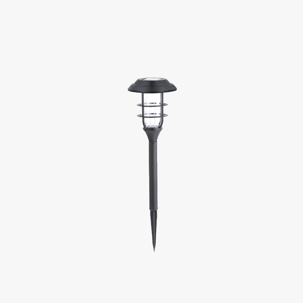 Modern Metal Caged Solar Outdoor Bollard Light for Gardens