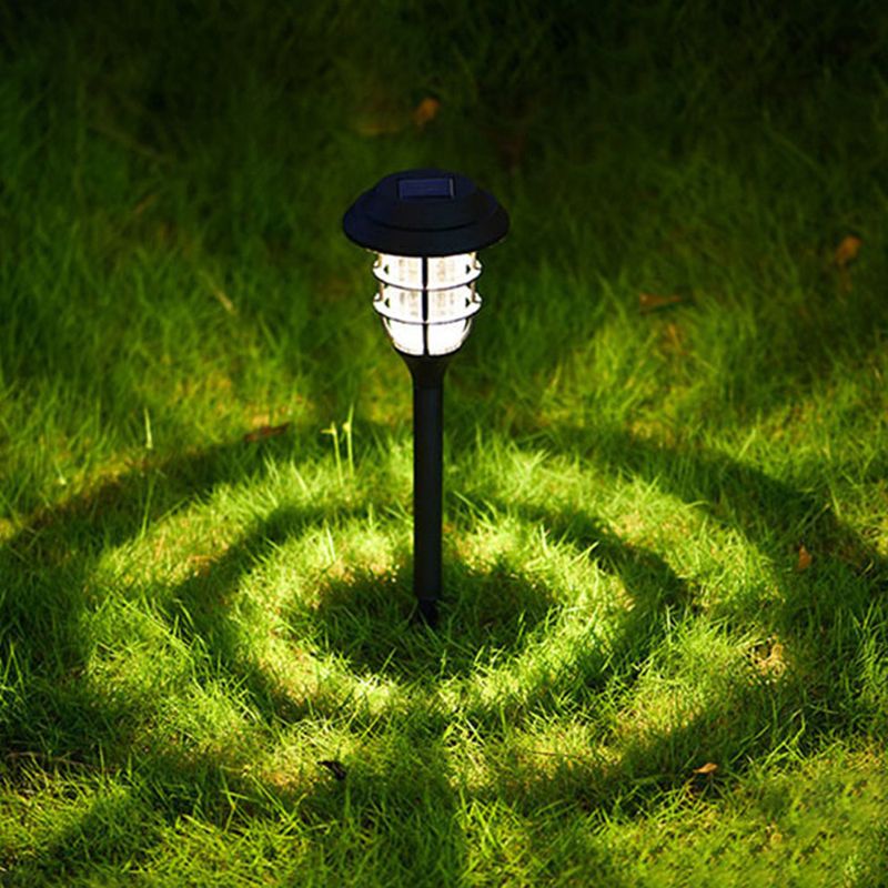 Modern Metal Caged Solar Outdoor Bollard Light for Gardens