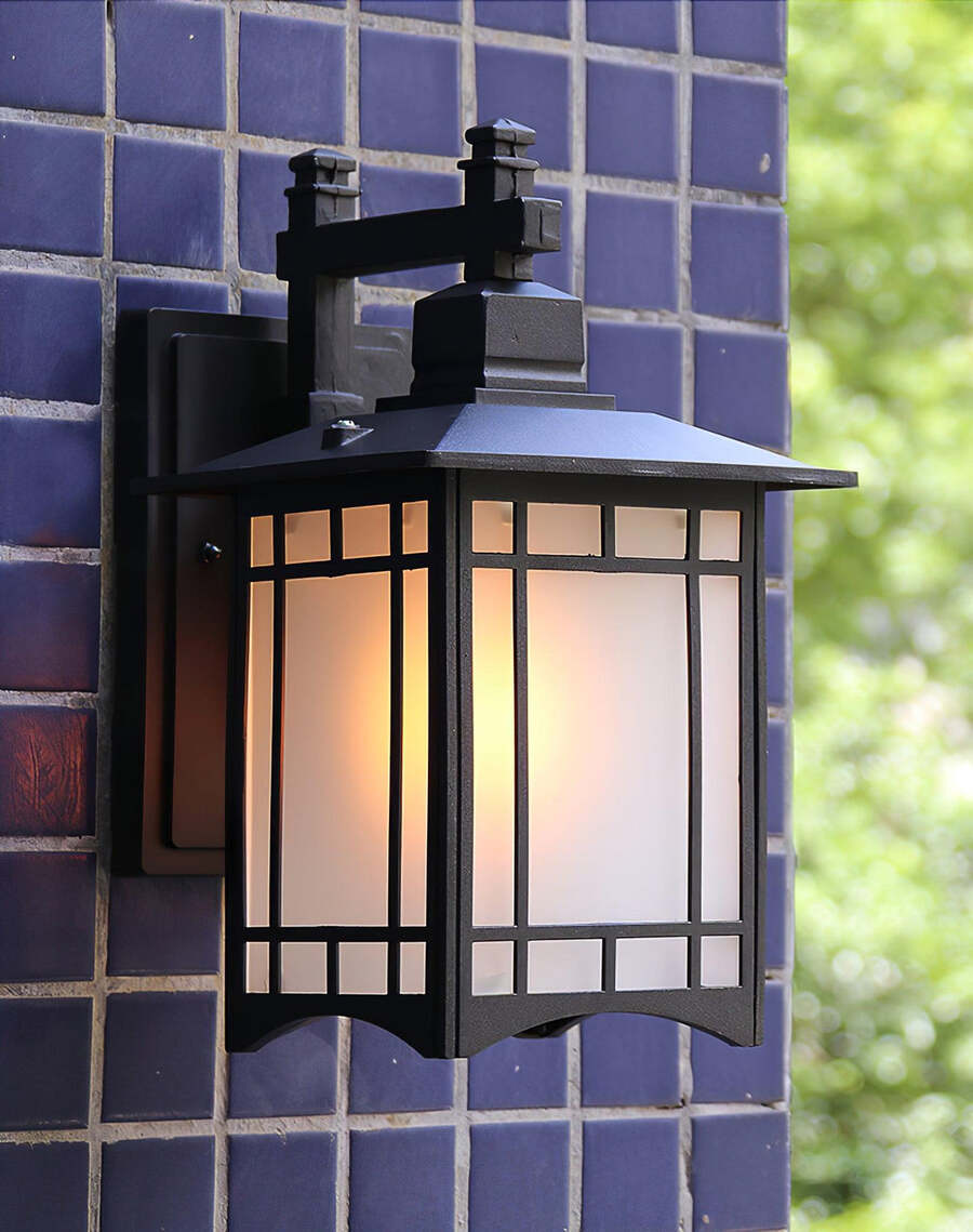 Outdoor Lantern Wall Light in Black or Bronze – Waterproof Exterior Lighting