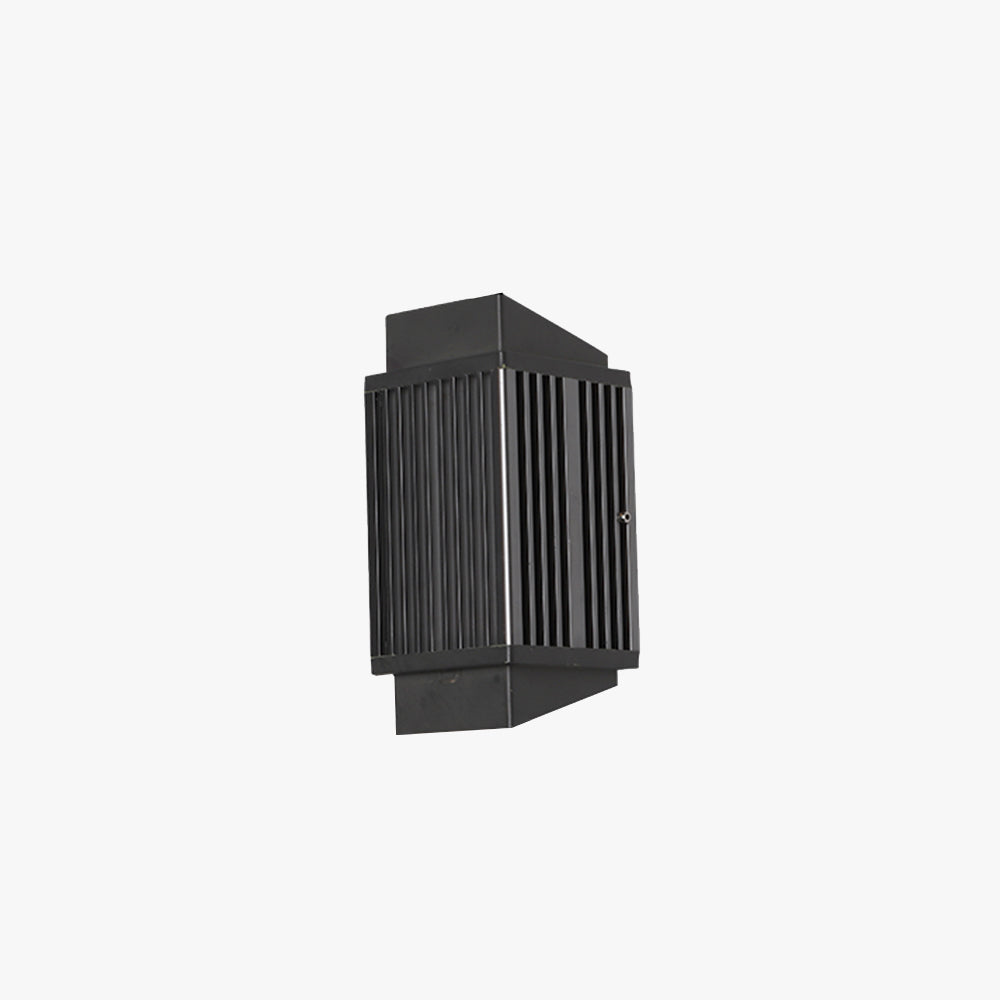 Modern rectangular LED outdoor wall lamp with minimalist stripe design, black metal body, and waterproof construction. Ideal for gardens, patios, and villas. Available in multiple sizes.

