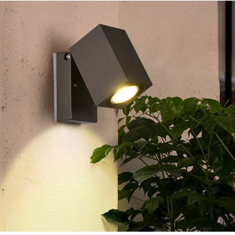 Modern Rotatable Metal LED Outdoor Wall Spotlight – Adjustable and Waterproof