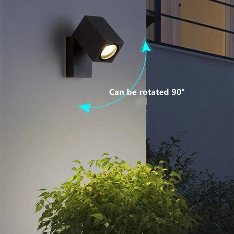 Modern Rotatable Metal LED Outdoor Wall Spotlight – Adjustable and Waterproof