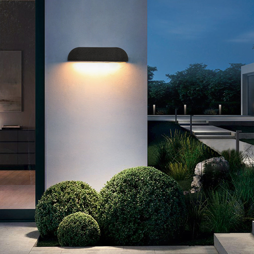 Modern Minimalist Semi-Elliptical Metal Outdoor Wall Lamp – Black or White