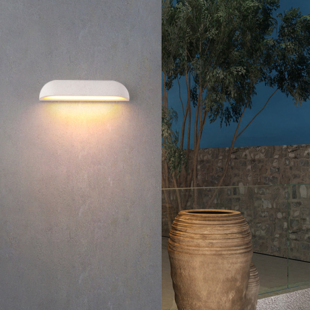 Modern Minimalist Semi-Elliptical Metal Outdoor Wall Lamp – Black or White