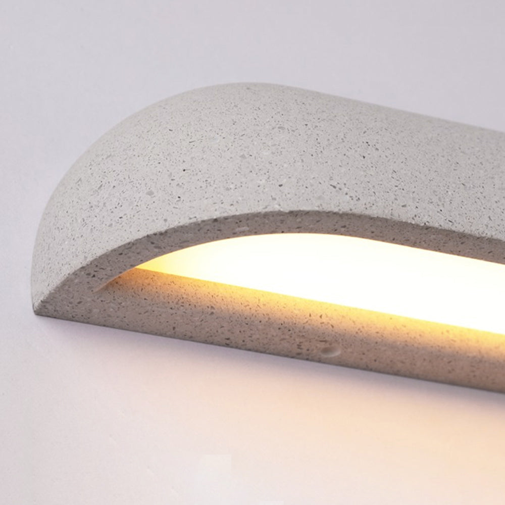 Modern Minimalist Semi-Elliptical Metal Outdoor Wall Lamp – Black or White