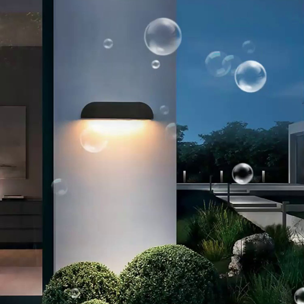 Modern Minimalist Semi-Elliptical Metal Outdoor Wall Lamp – Black or White
