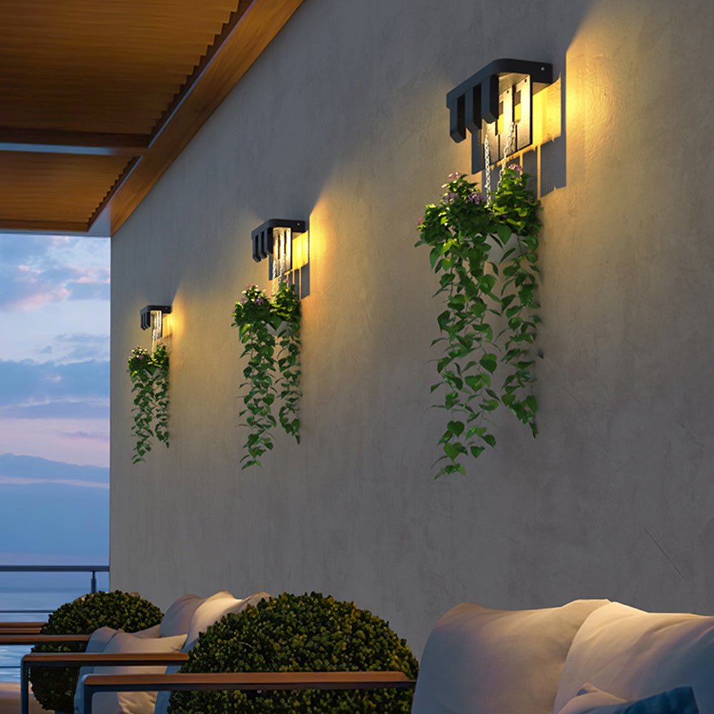 Modern Solar Metal Outdoor Wall Lamp with Minimalist Design