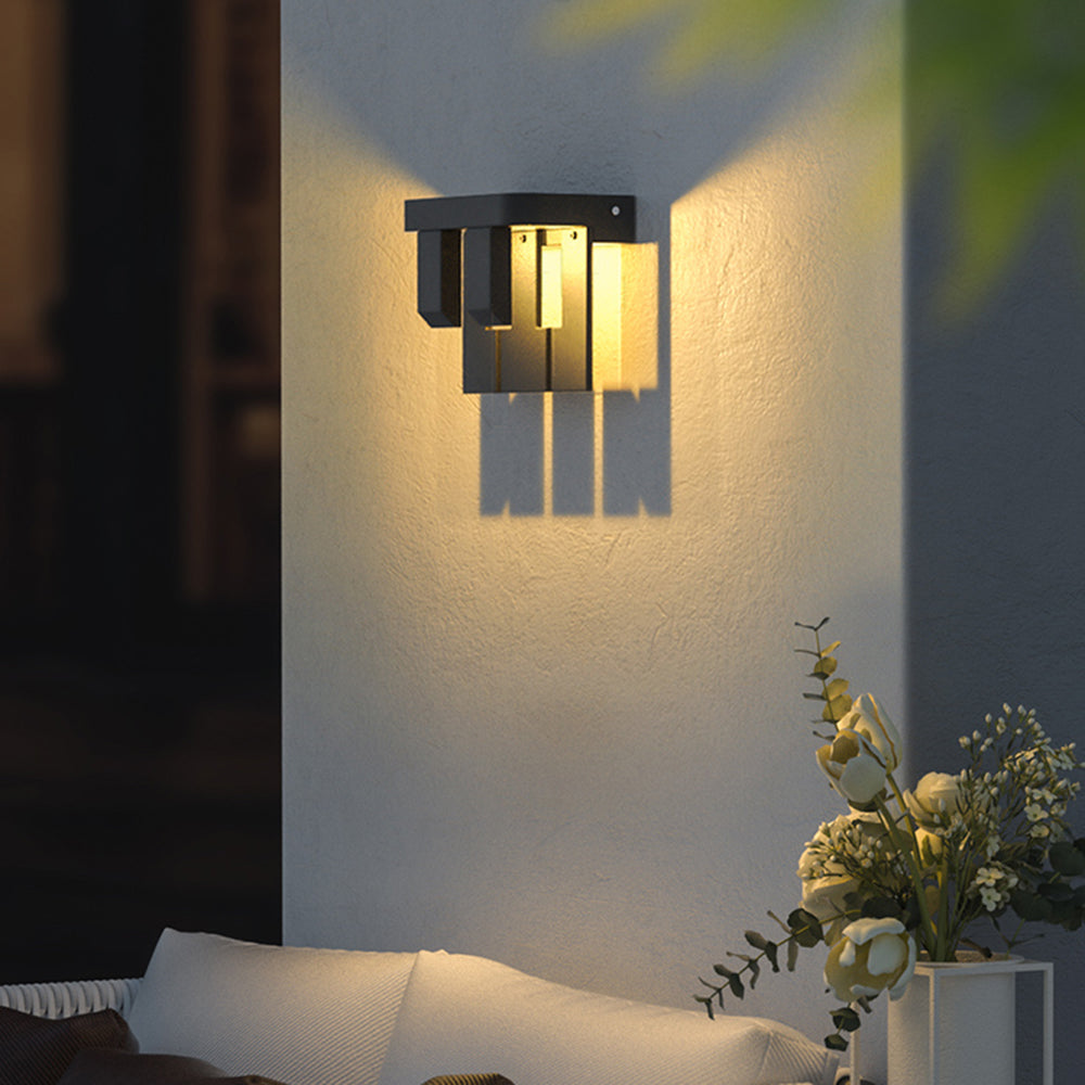 Modern Solar Metal Outdoor Wall Lamp with Minimalist Design