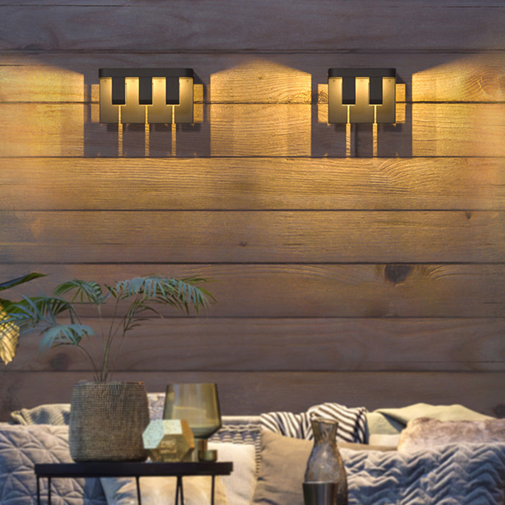Modern Solar Metal Outdoor Wall Lamp with Minimalist Design