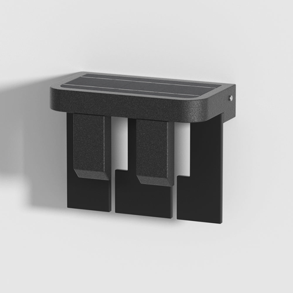 Modern Solar Metal Outdoor Wall Lamp with Minimalist Design
