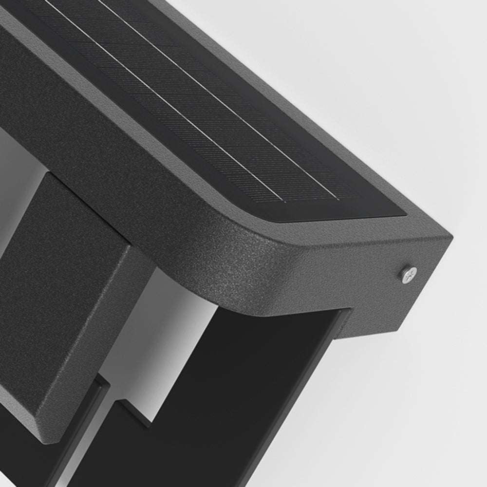 Modern Solar Metal Outdoor Wall Lamp with Minimalist Design