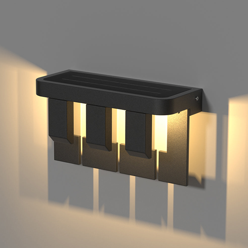 Modern Solar Metal Outdoor Wall Lamp with Minimalist Design