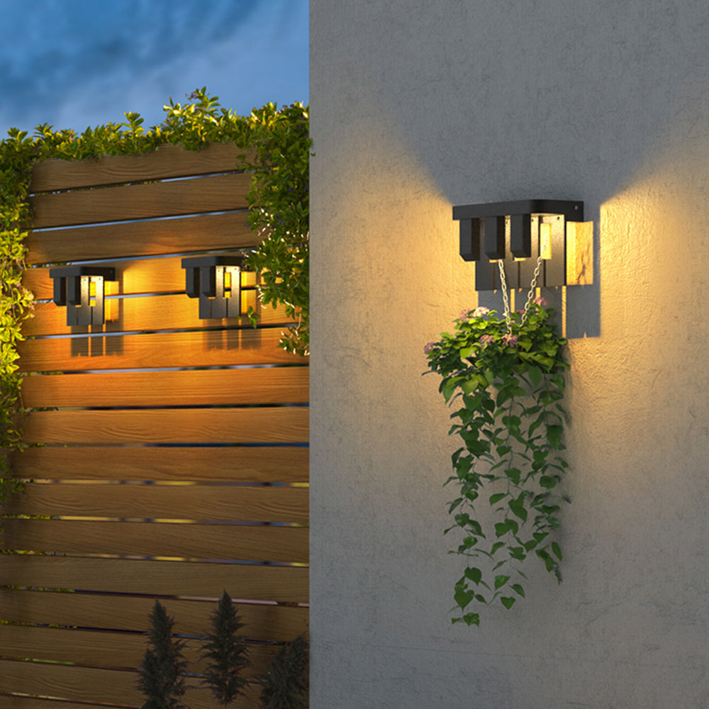 Modern Solar Metal Outdoor Wall Lamp with Minimalist Design