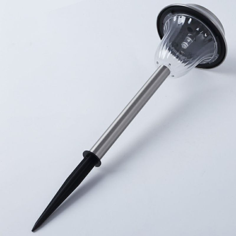 Modern Solar Outdoor Bollard Light - Sleek Metal Design for Gardens