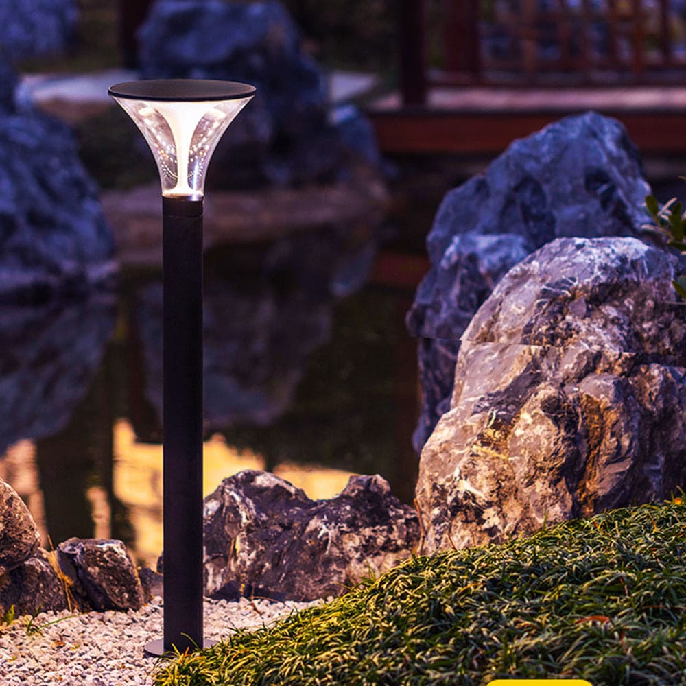 Outdoor Solar Bollard Light, Contemporary Accent
