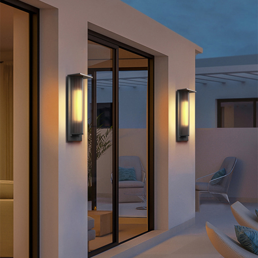 Rectangular Modern Acrylic Outdoor Wall Lamp with Warm Light