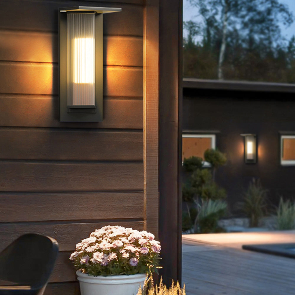 Rectangular Modern Acrylic Outdoor Wall Lamp with Warm Light