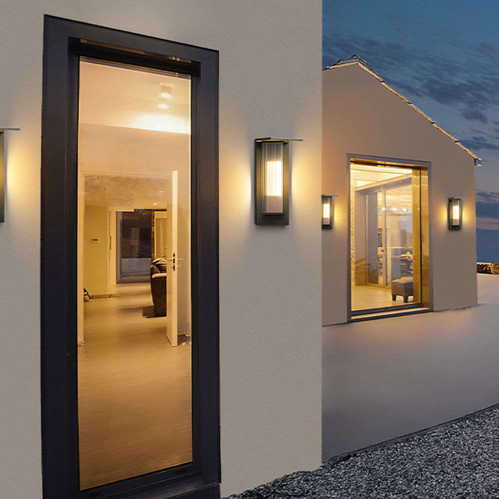 Rectangular Modern Acrylic Outdoor Wall Lamp with Warm Light