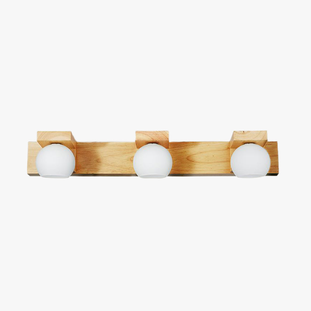 Rectangular Wall Lamp with Wooden & Glass Elegance