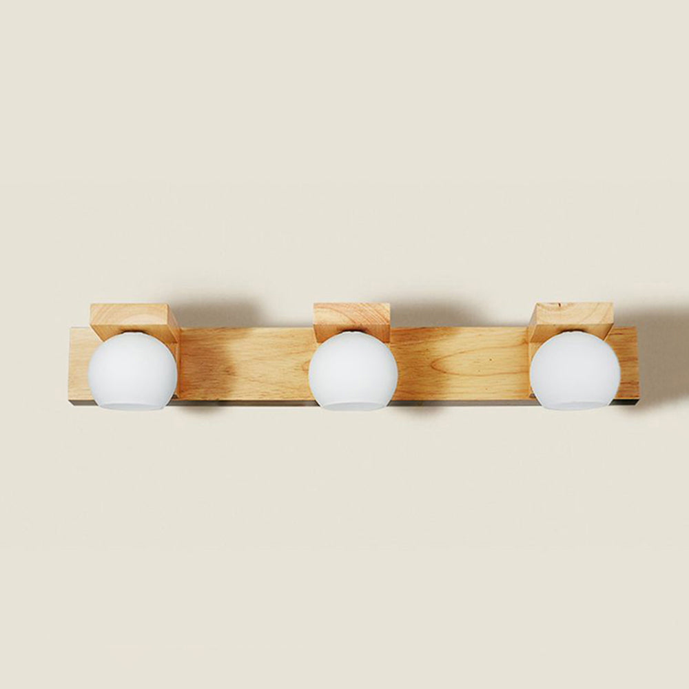 Rectangular Wall Lamp with Wooden & Glass Elegance