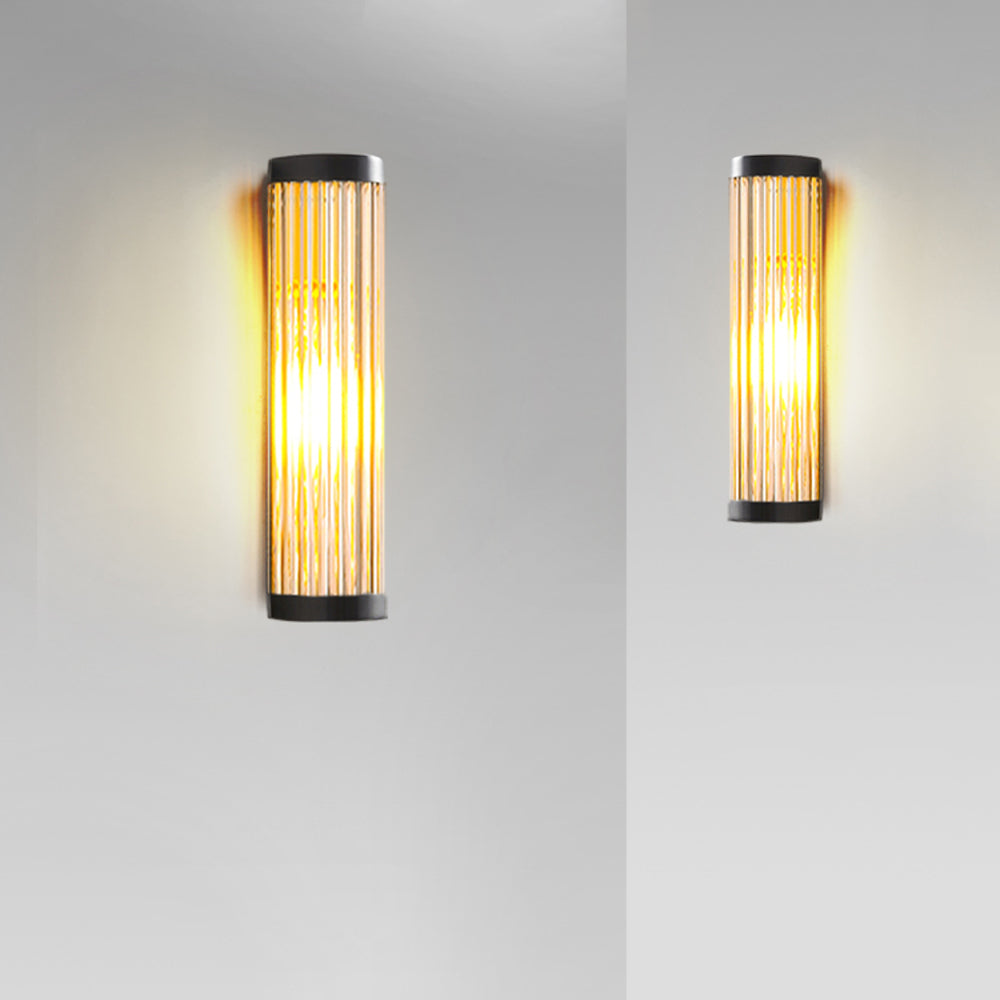 Semi-Cylindrical Modern Outdoor Wall Lamp with Glass and Metal