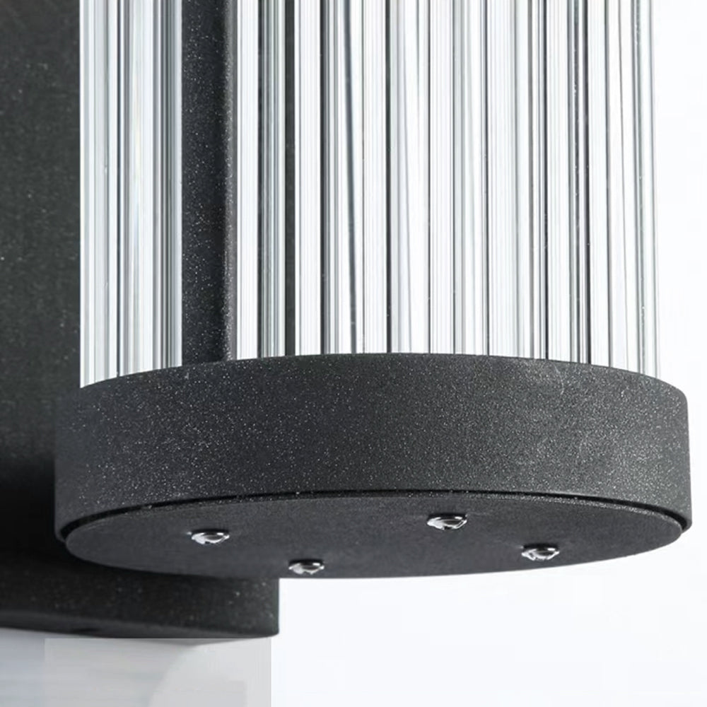 Semi-Cylindrical Modern Outdoor Wall Lamp with Glass and Metal