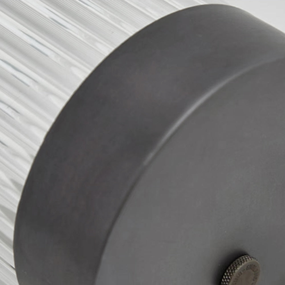 Semi-Cylindrical Modern Outdoor Wall Lamp with Glass and Metal
