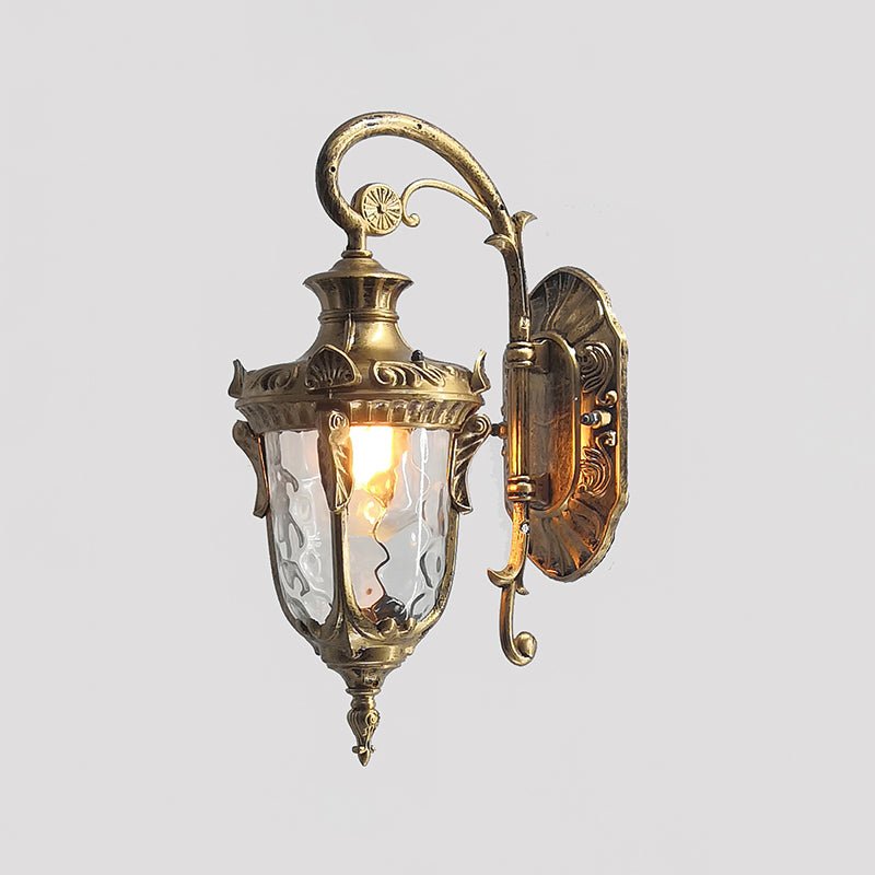 Vintage Brass Outdoor Wall Lantern – Antique Style Waterproof Light