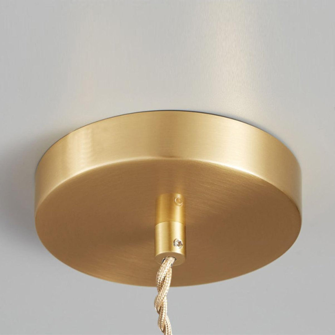Vintage Brass Pendant Light with Clear Shade