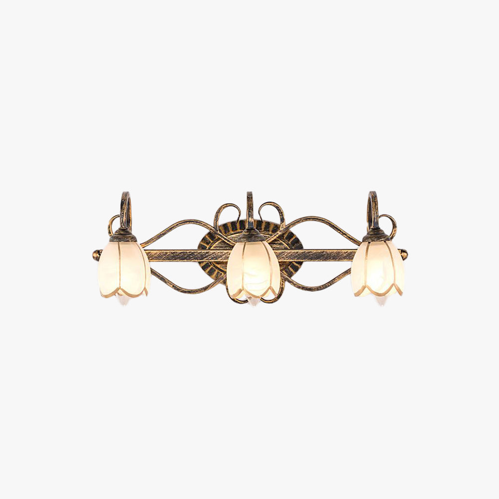 Vintage Wall Lamp & Floral Brass Elegance