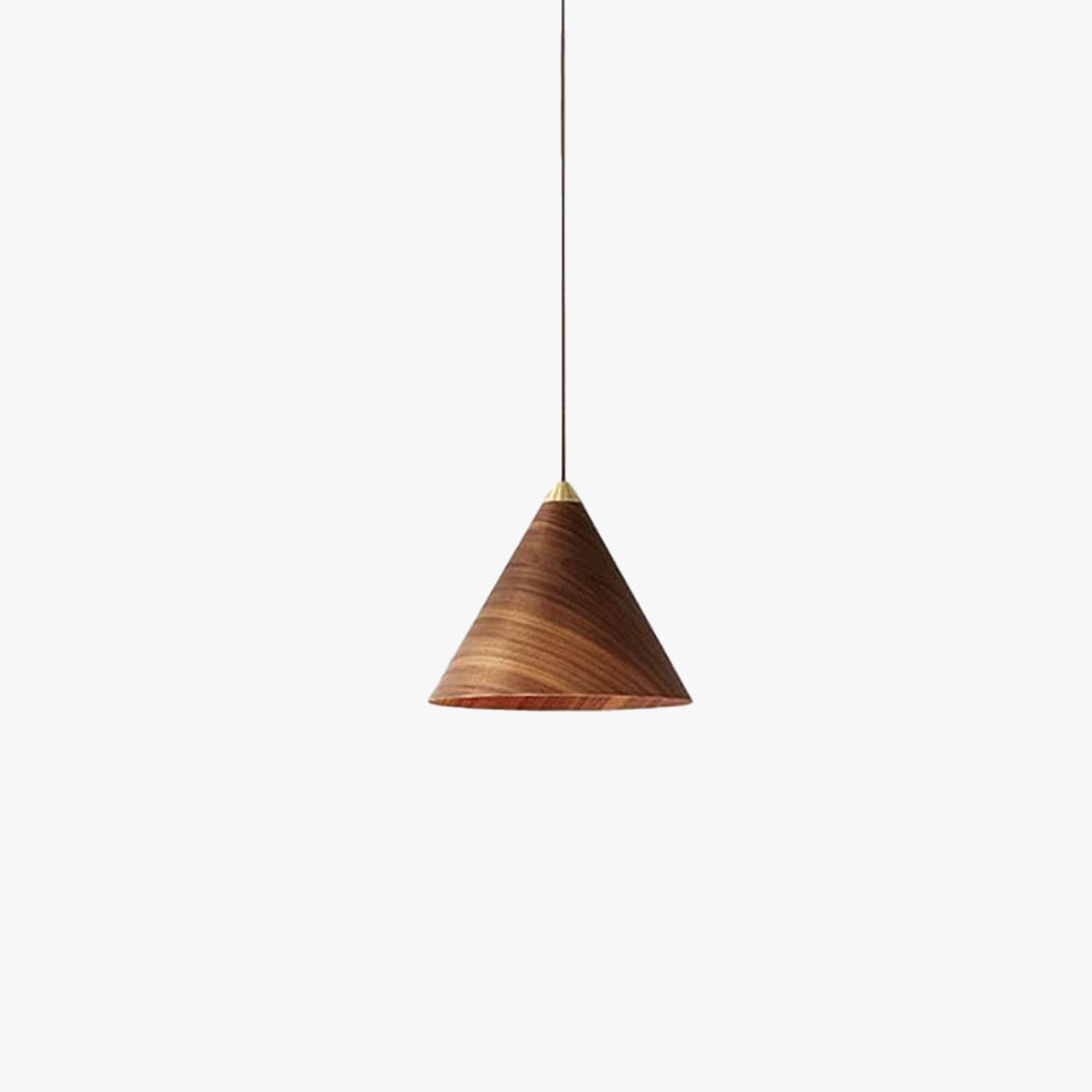 Walnut Minimalist Pendant Light & Adjustable Design