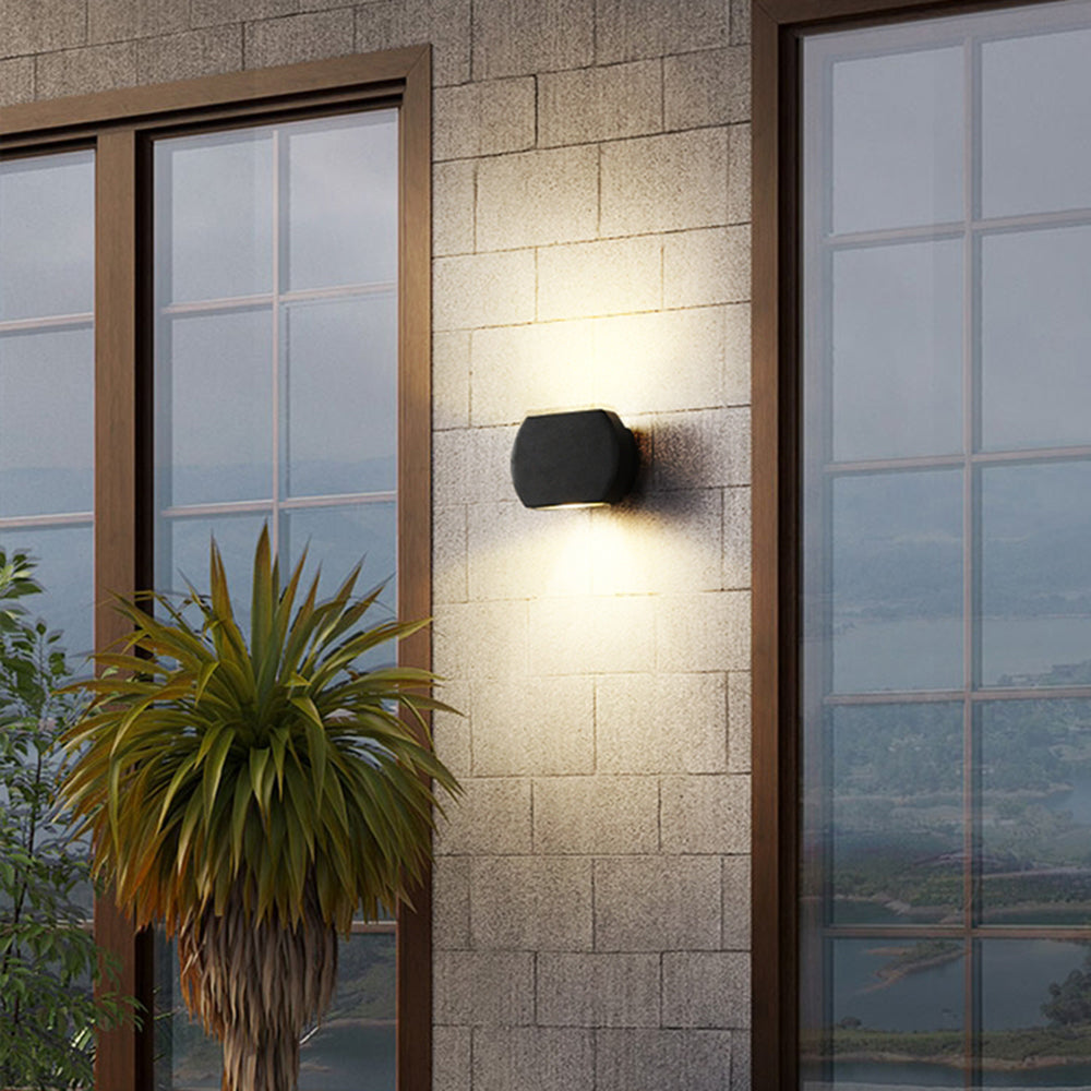 Waterproof Minimalist Geometric Outdoor Wall Lamp – Black or Gray