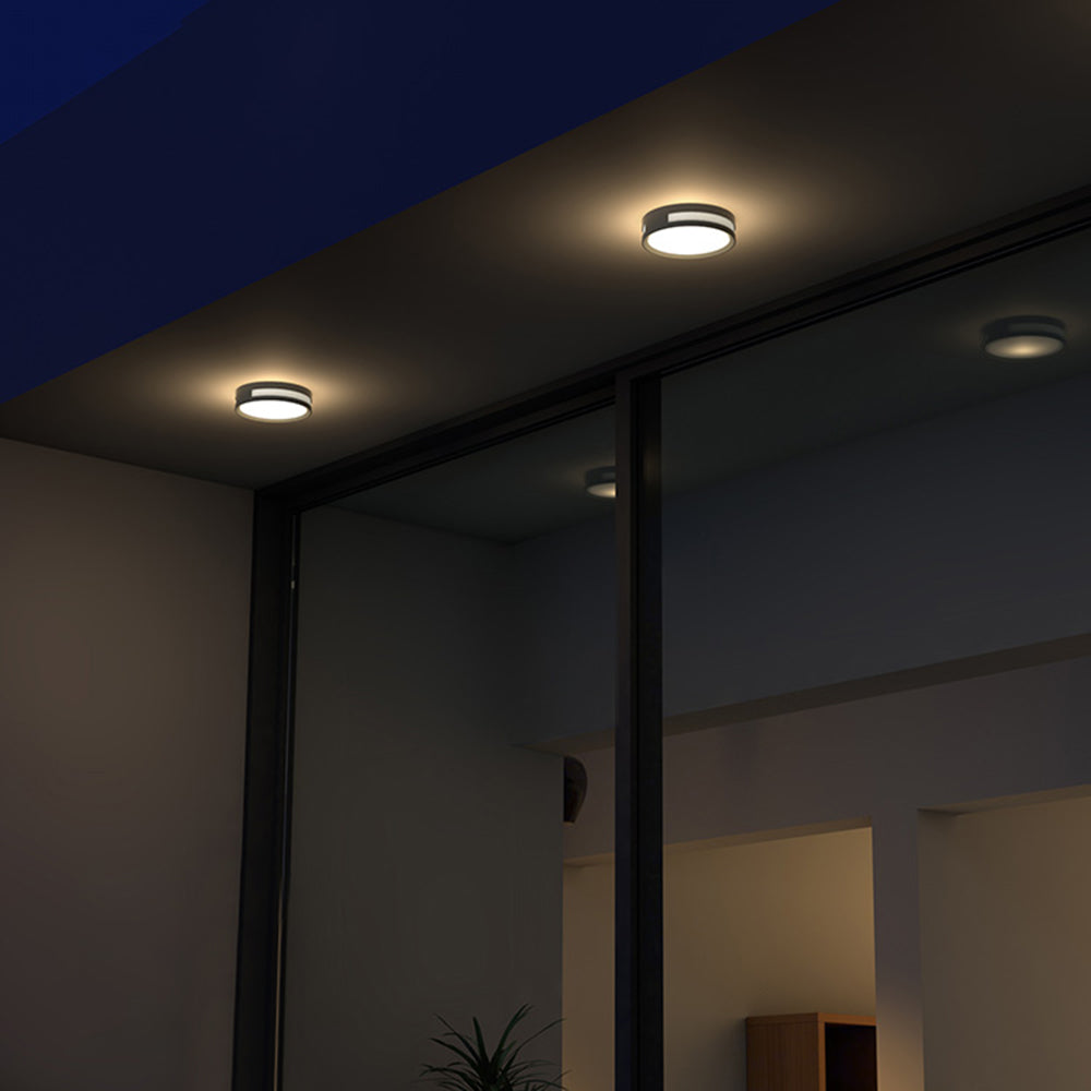 Waterproof Round Black LED Outdoor Wall Lamp – Modern and Minimalist Design