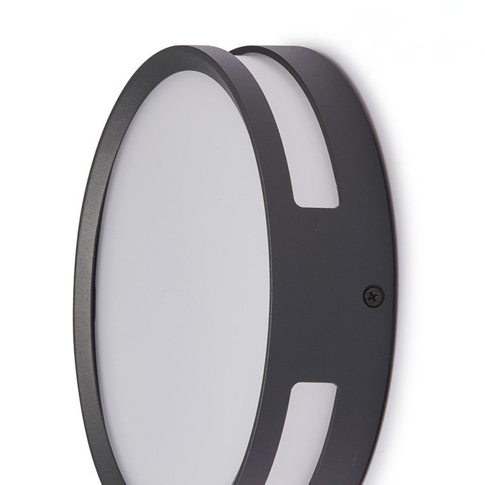 Waterproof Round Black LED Outdoor Wall Lamp – Modern and Minimalist Design